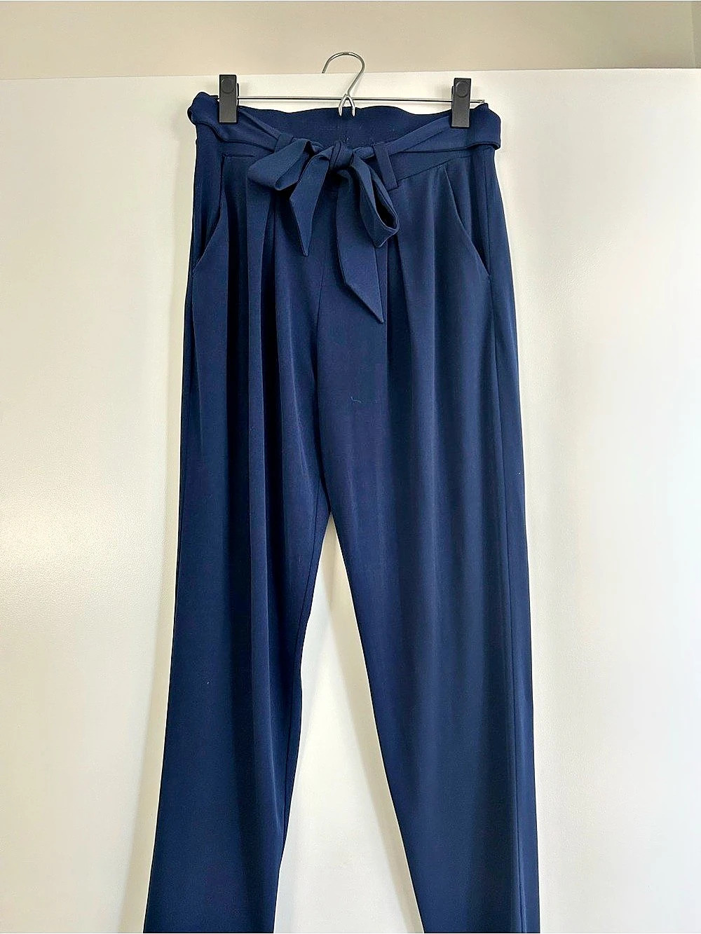Lulus With Confidence Navy Blue Paper Bag Waist Pants
